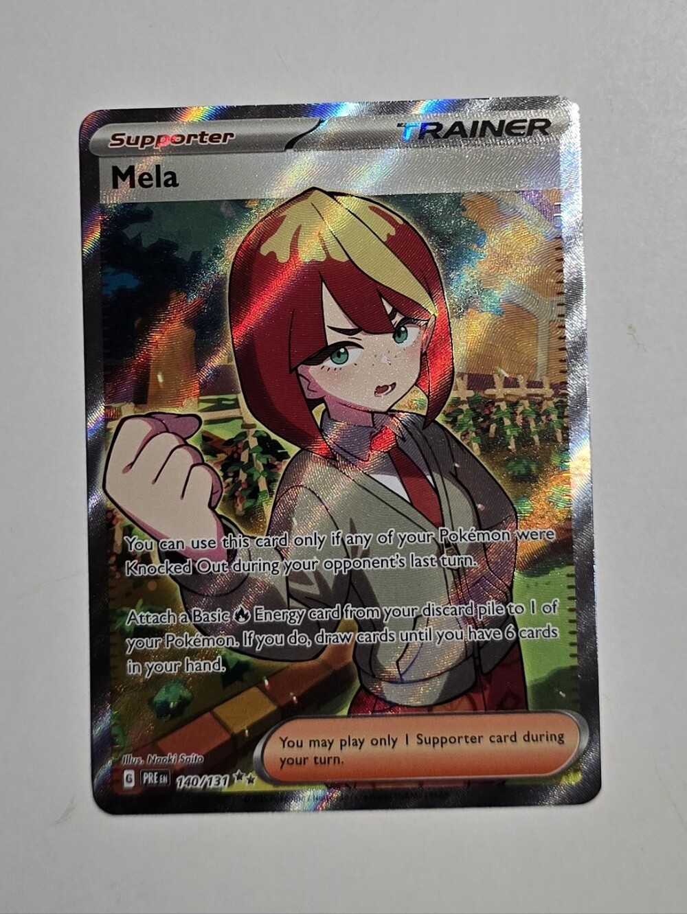 POKEMON MELA 140/131 HOLO ULTRA RARE PRISMATIC EVOLUTIONS